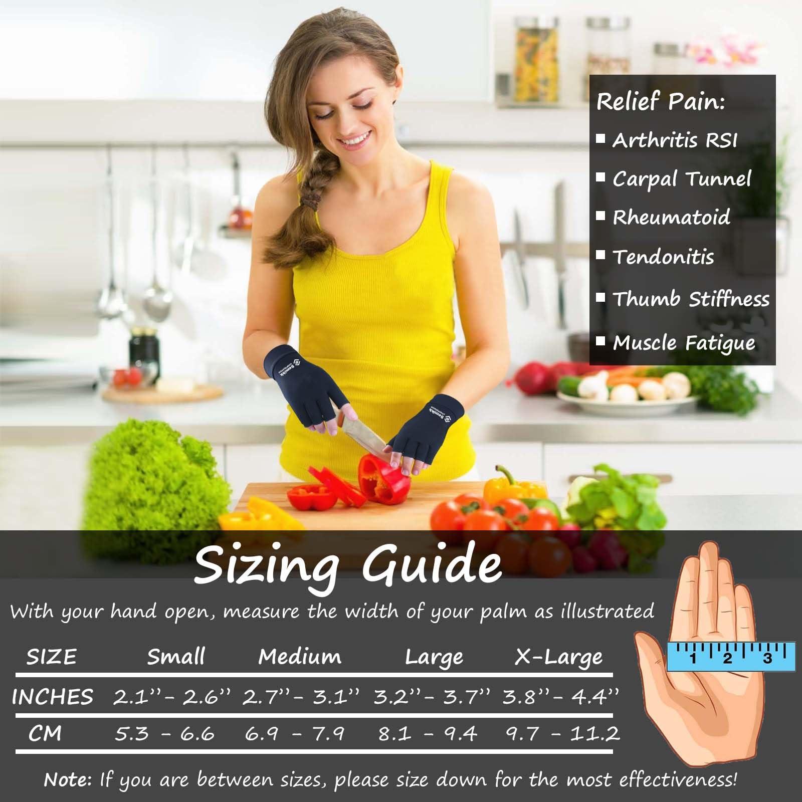 Semikk Semikk Compression Gloves for Women and Men Copper Infused Glove for Rheumatoid Arthritis Osteoarthritis Carpal Tunnel Raynauds Disease Hand Pain Relief and Support Open Finger (Black, Small)