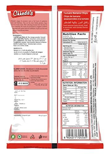 CHHEDA\'S Chheda\'s Tomato Banana Chips - Crispy Tomato Wafers - Sweet and Sour Chips - Indian Namkeen Snack 170g - Pack of 2
