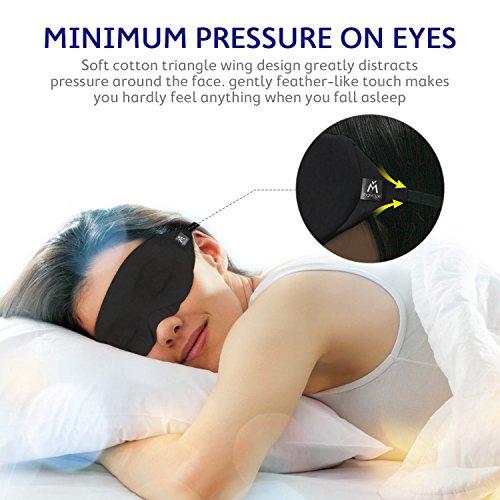 Mavogel Mavogel Cotton Sleep Eye Mask - Updated Design Light Blocking Sleep Mask, Soft and Comfortable Night Eye Mask for Men Women, Eye Blinder for Travel/Sleeping/Shift Work, Includes Travel Pouch, Black
