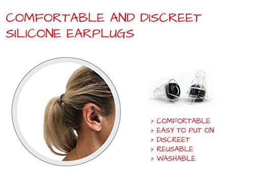 EarTekPro EarTekPro High-Fidelity Concert Earplugs Reusable Noise-Reduction Ear Plugs Set with Two Sizes Included - For Rave, Live Music, Festivals, Marching Bands, Loud Events, Fitness Classes