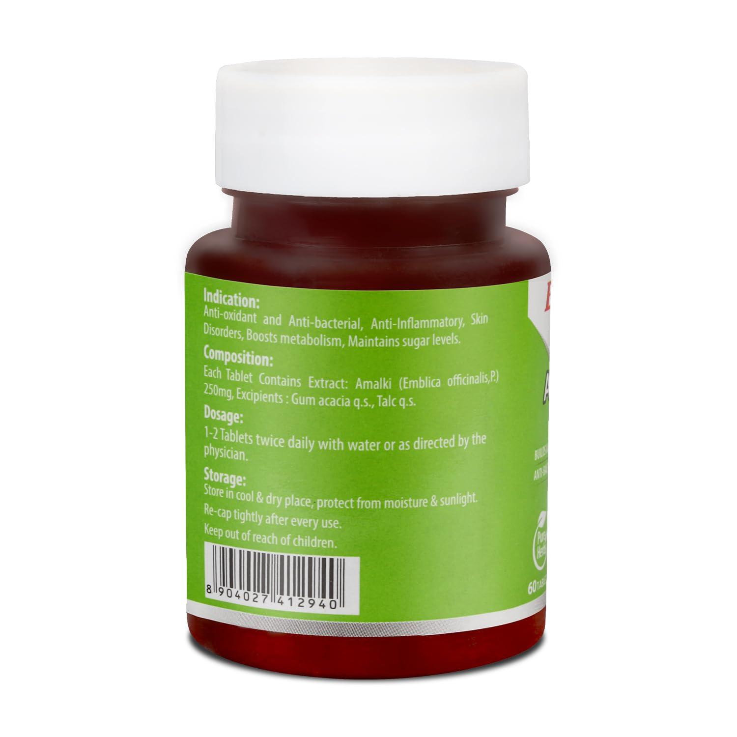 Baidyanath Baidyanath Amlaki (Amla) 60 Tablets (Pack of 2) - Natural Health Booster for Enhanced Hair, Skin, Digestive Health, Metabolism Support and Sugar Level Management