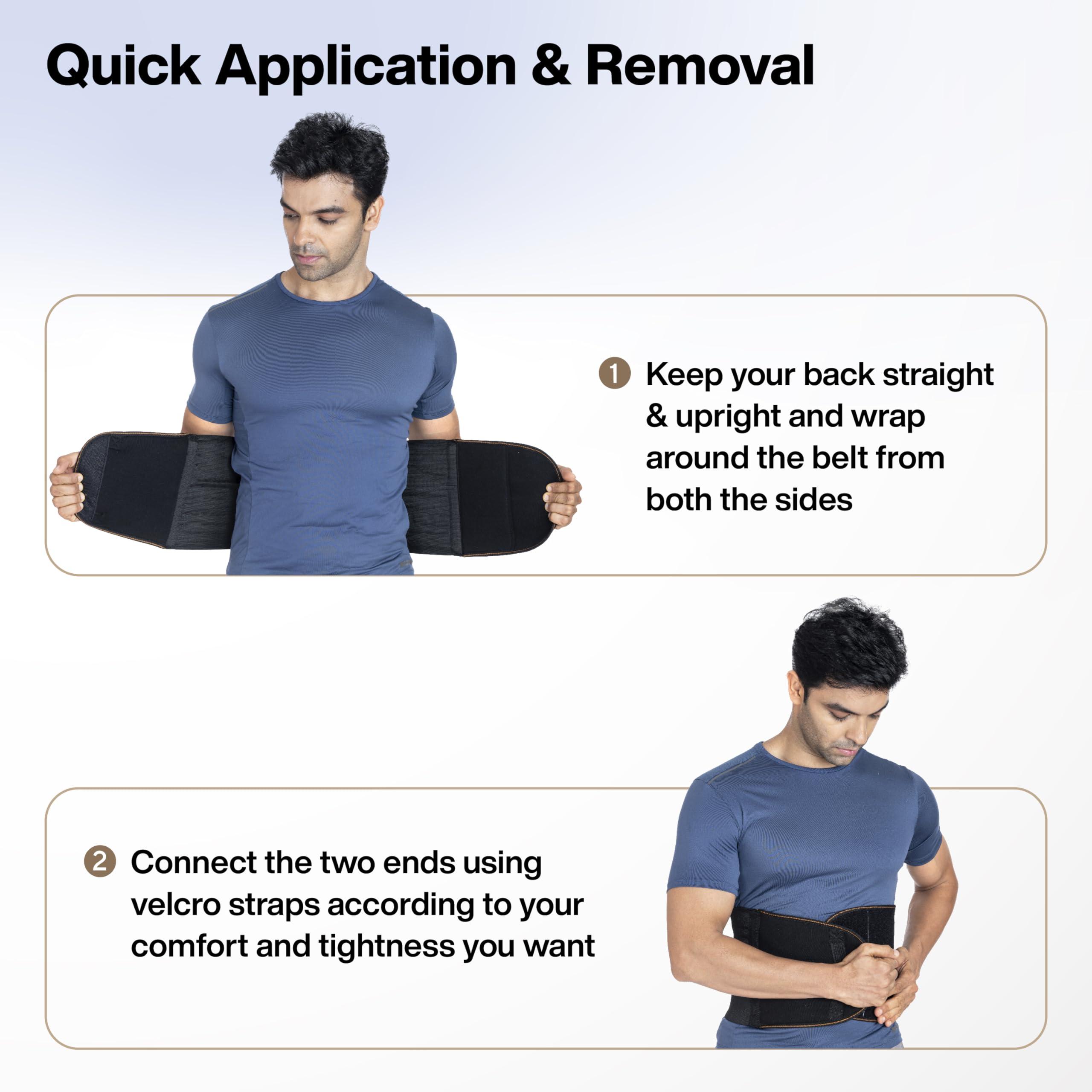 FOVERA FOVERA Abdominal Belt 9 Inch, Ideal for Lower Back Pain Relief, Slimming Waist, Post Delivery for Tummy Reduction, Breathable Material For Men & Women (Size - L, 1 Unit)