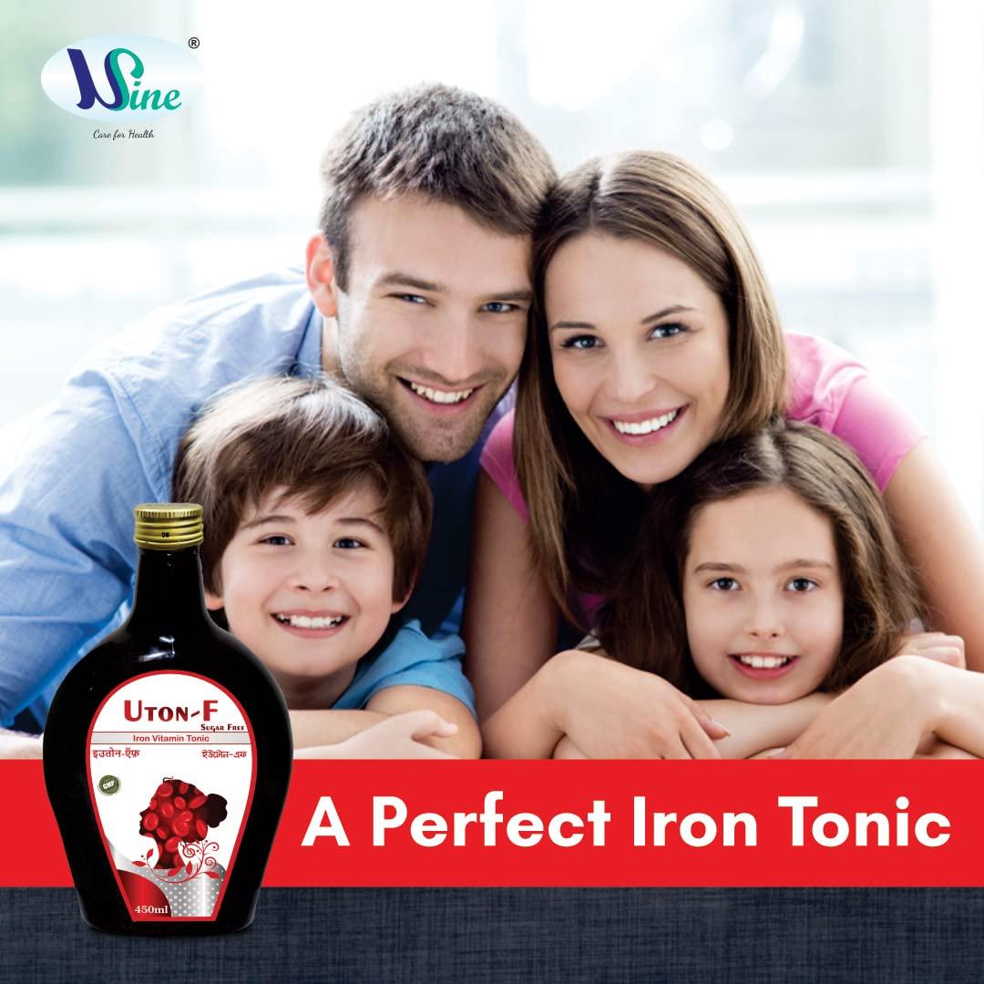 Usine Usine Uton-F Iron Vitamin Syrup (Sugar Free) | Increase Red Blood Cells | Enhance Vitamin & Mineral | Gmp Certified | 100% Ayurvedic - Syrup