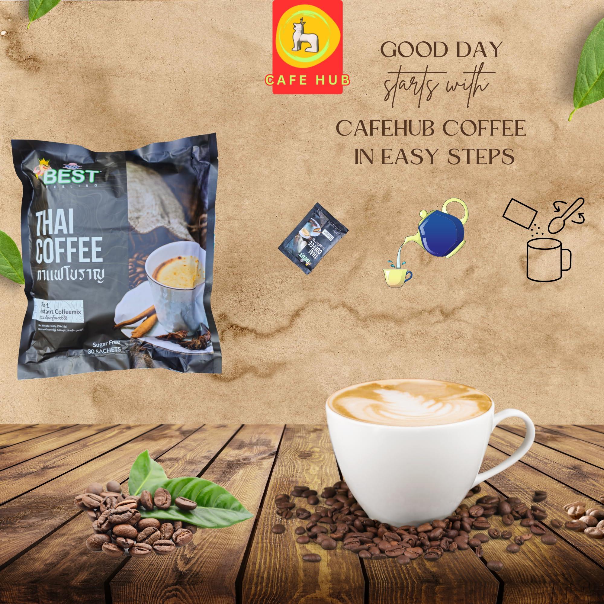 Generic Thai Coffee Mix 3 In 1 Sachets, Instant Coffee/ 550 Grams / 30 Sachet (Sugar-Free) - Powder