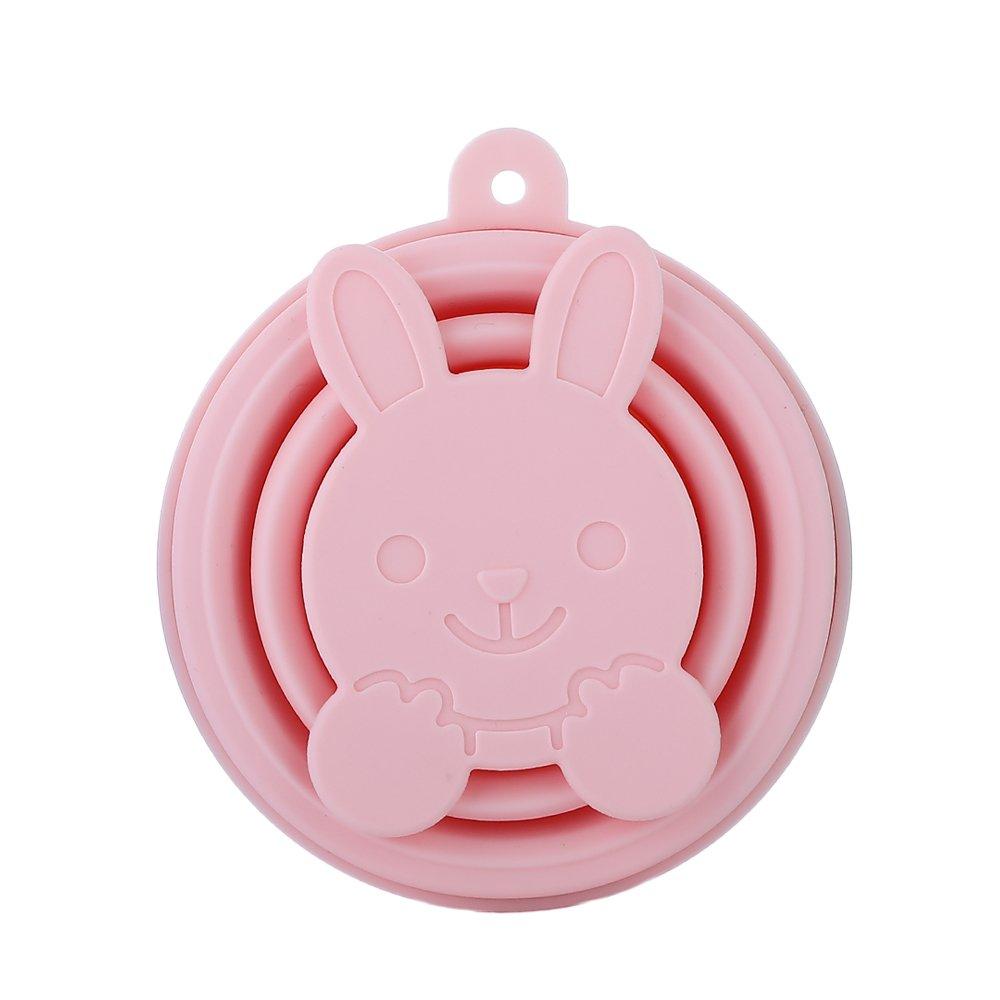 LUCKY CLOVER Collapsible Silicone Cup for Sterilizing Menstrual Cups and Storing Your Diva Cup - Foldable for Travel(1Pink)