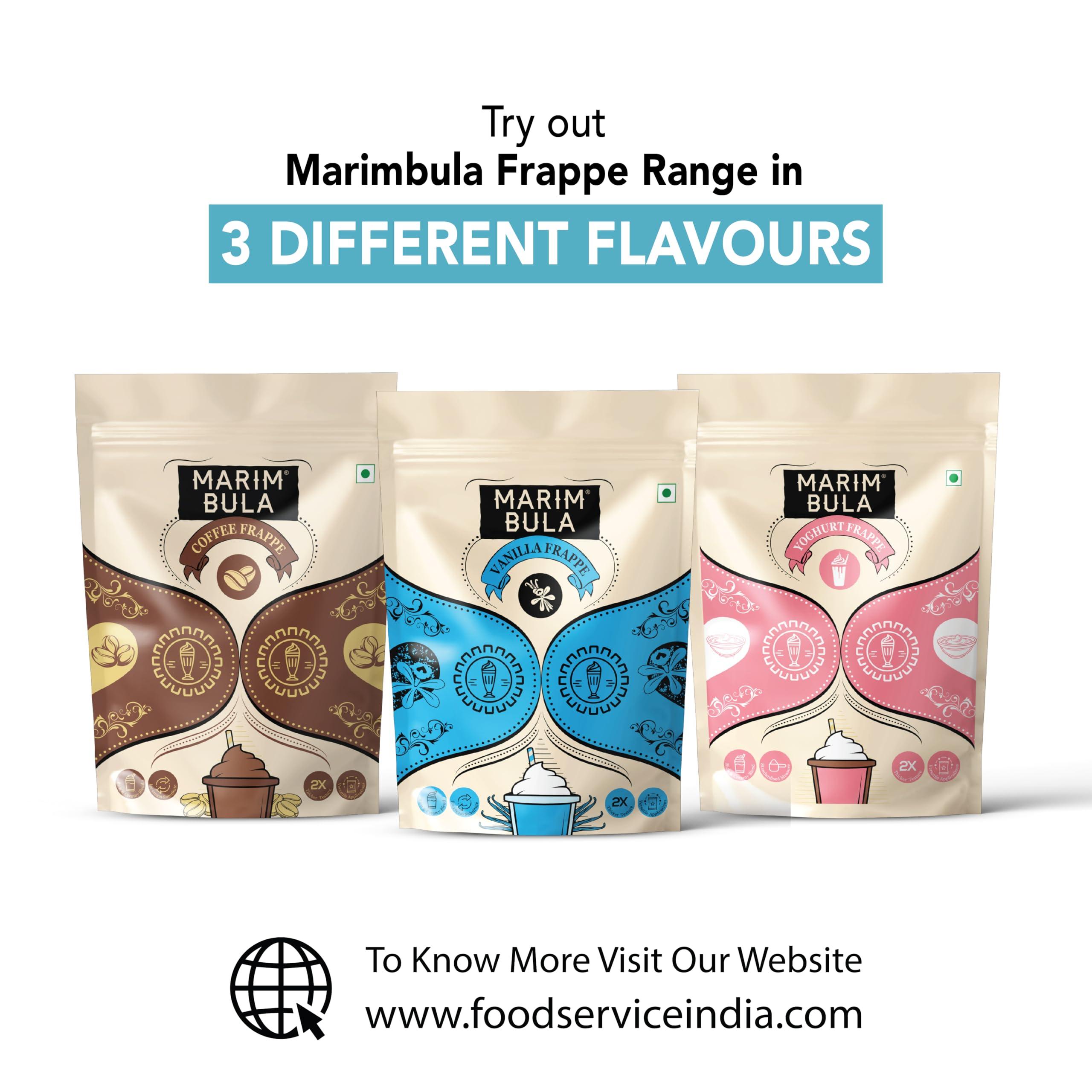 MARIMBULA Marimbula Vanilla Frappe Premix Powder | 100% Vegetarian | Suitable For Making Thick & Smooth Texture Milkshakes, Cold Coffee, Beverages And More | 1kg