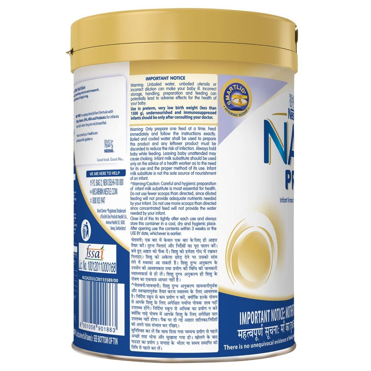 NAN Nestl Nan Pro 1 Infant Formula Powder (Upto 6 Months), Stage 1-400G Tin Pack & Nestle NAN PRO 2 Follow-up Formula Powder - After 6 months, Stage 2, 400g Bag-In-Box Pack