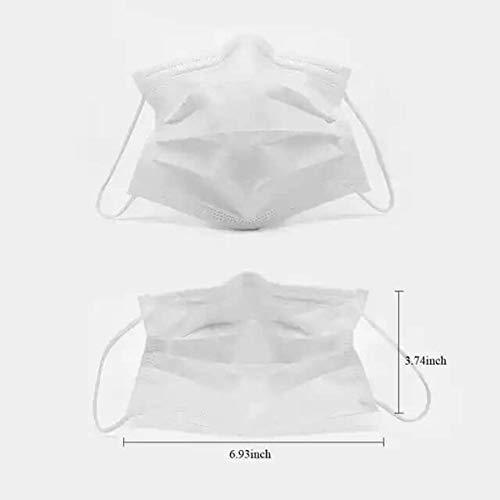 La' Forte La' Forte Disposable 3-Layer Face Masks Thick with Elastic Ear Loop, Anti-Dust, 50, White