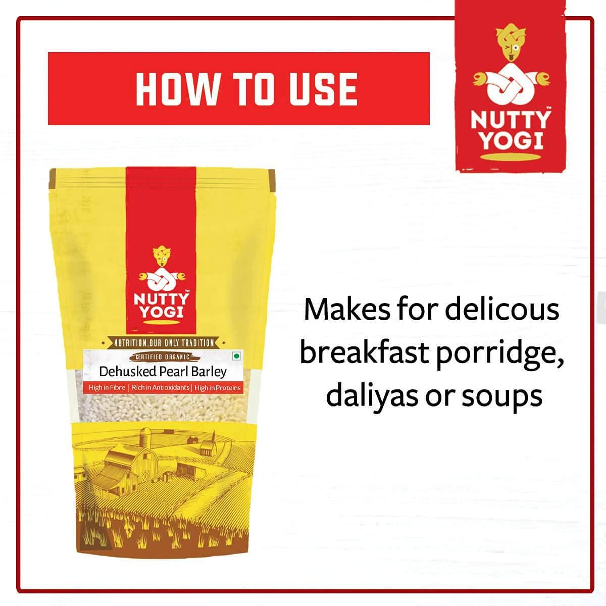 NUTTY YOGI Nutty Yogi Organic Pearl Barley | wholegrain Nutrition | - 400gm (Pack of 1)