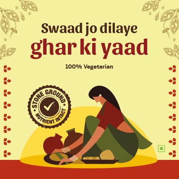 THE SATTU CO. THE SATTU CO. Litti Masala Mix, Ready to Cook Mix,100% Stoneground Sattu, Authentic Taste, Convenient to make, High in Fibre, Gluten free, Suitable for Vegans - (Pack of 3, 200 gms)