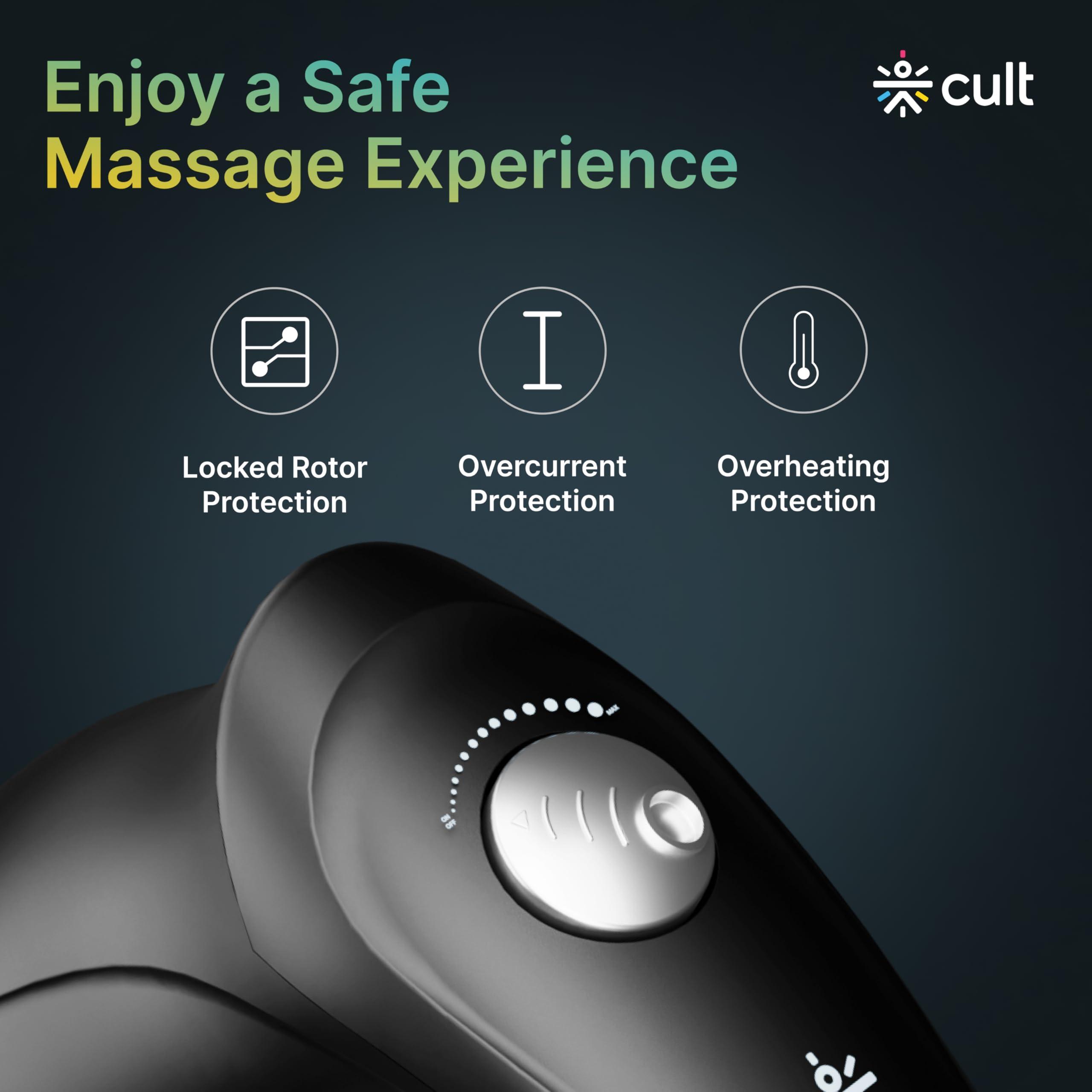 CULT CULT Deepsense Plus, Cordless Electric Hammer Full Body Massager, 4 Interchangeable Heads, Protective Mesh Cover, Adjustable Speed Settings, Deep Tissue Massage, Relieve Back, Leg, Arm & Foot Pain