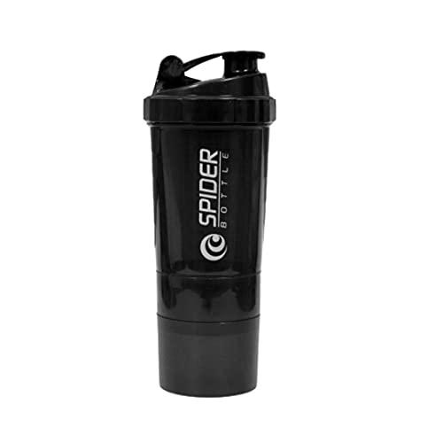 TRUE INDIAN TRUE INDIAN Gym Shaker/100% Leakproof Guarantee Sipper Bottle Ideal for Protein Carry Bottle/Gym Shaker Bottle & Water Bottle for Gym |Gym Shaker (Pack of 2- Shaker with Whey) (Black)