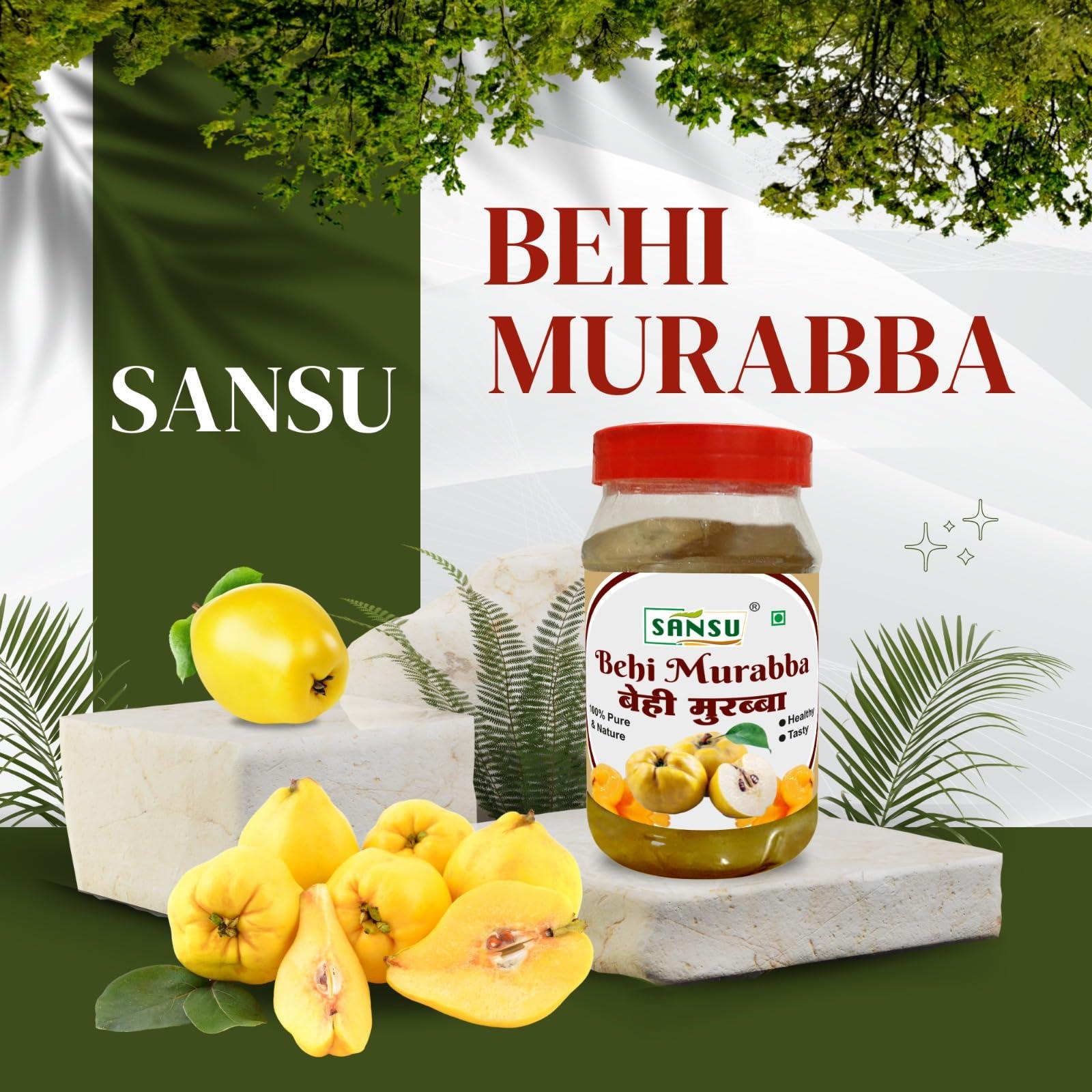 SANSU SANSU Behi Murabba \"Natural Pure Hygienic\" | Behi Murabba, Bihi Murabba, Safarjal Murabba) (Quince Murabba) with \"Raw Forest Honey | Good for Health and Immunity 1 kg