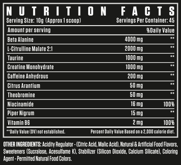 Dexter Jackson Signature Series Dexter Jackson Black Series Turbo HP Pre Workout | Advanced Formula Blood Orange Flavor | 45 Servings, 450g | Boost Energy and Performance