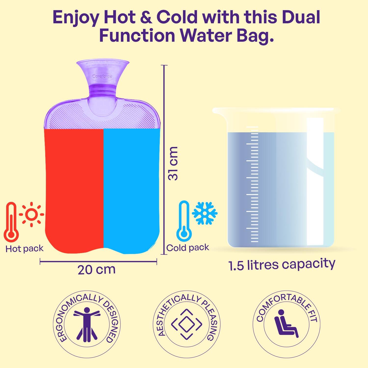 Careforce - The Force Behind Your Health Careforce Hot Water Bag Small Hot Bags Hot Pack Warm Water Bag Heat Bag Heating Bag - Blue
