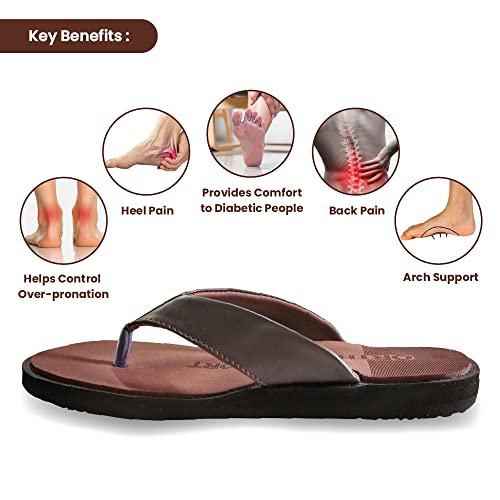 Tata 1mg Tata 1mg Ortho Slippers helps In Diabetes, Heel Pain, Knee Pain Or Back Pain For Men (Pack of 1, Size-8, Brown)