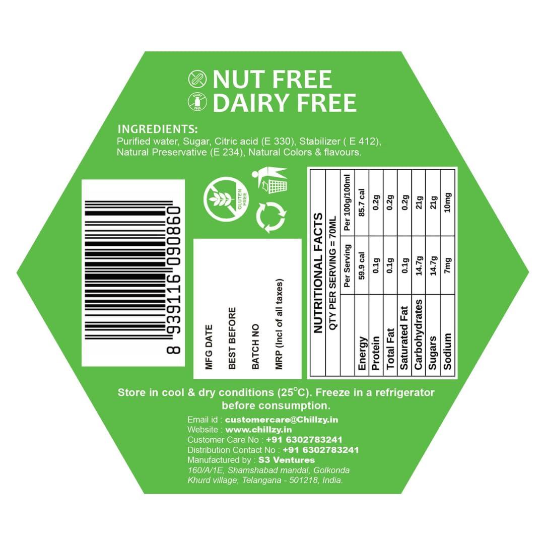 Chillzy Freeze Pops Chillzy Freeze Pops - 24 All Natural Ice Pops - Dual Flavour - Teeth Friendly - 70ml each - 2 Pack (12 + 12 Pops) (Orange Crush + Grape Storm)