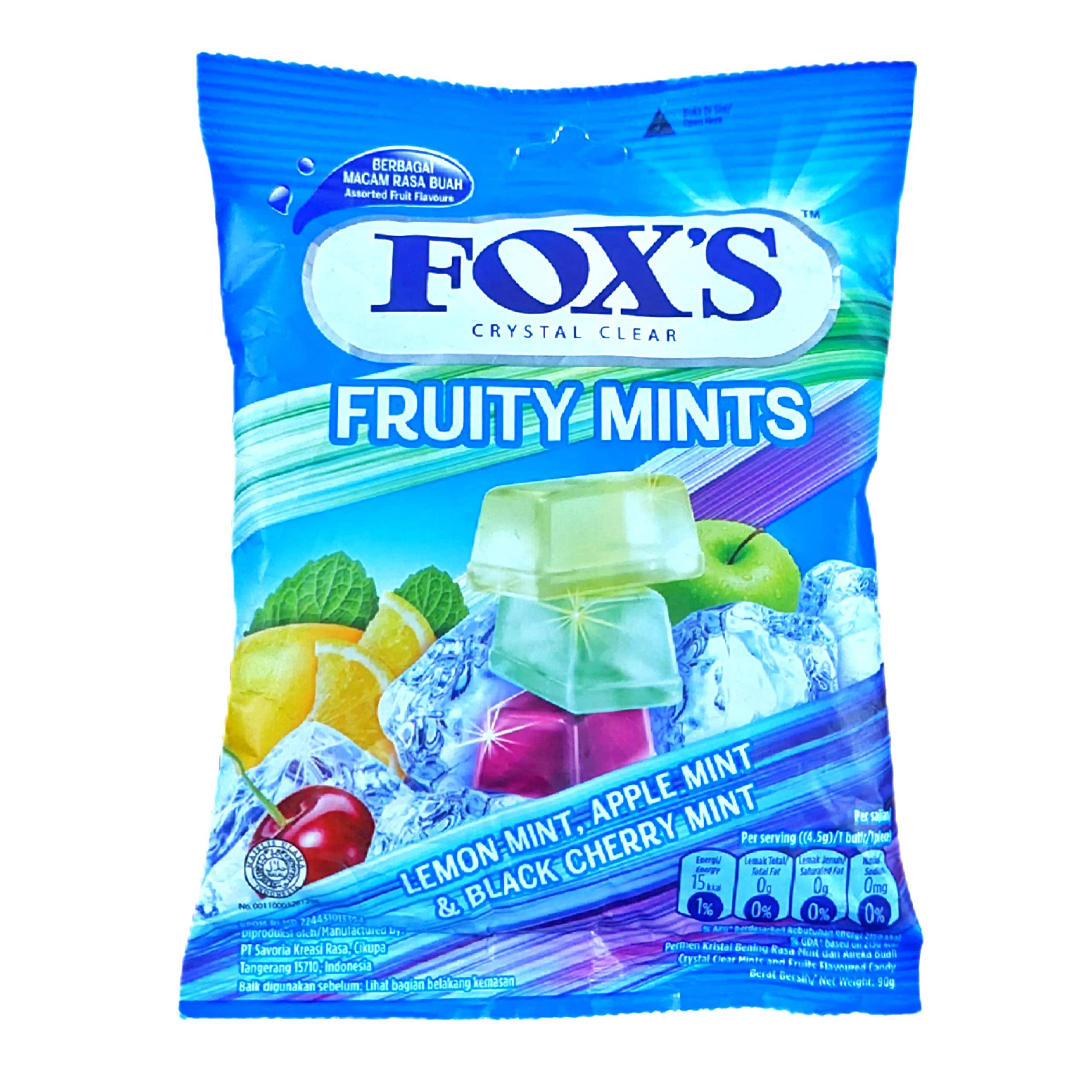 Fox's Crystal Clear Fox's Crystal Clear Candy- Mints Candy, Fruits Candy, Berries Candy and Fruity Mints Candy 90Gms Each- Combo Pack of 4