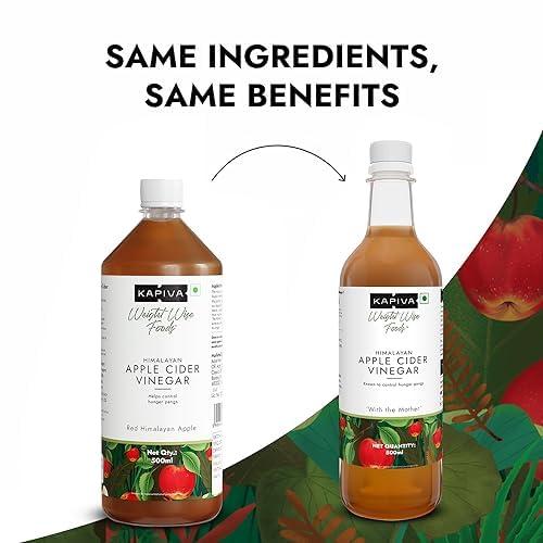 Kapiva Kapiva Himalayan Apple Cider Vinegar With Mother Vinegar 500Ml, Liquid Super Saver Pack Of 2