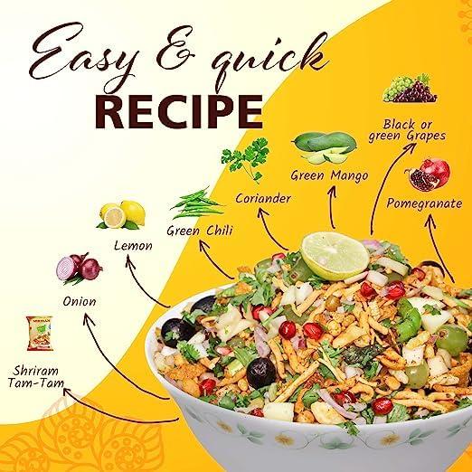 SHRIRAM TAMTAMWALA SHRIRAM TAMTAMWALA (Original) Delicious Tamtam Regular Mixture Vadodara Tamtam Mix Namkeen 500gm (Pack Of - 4)