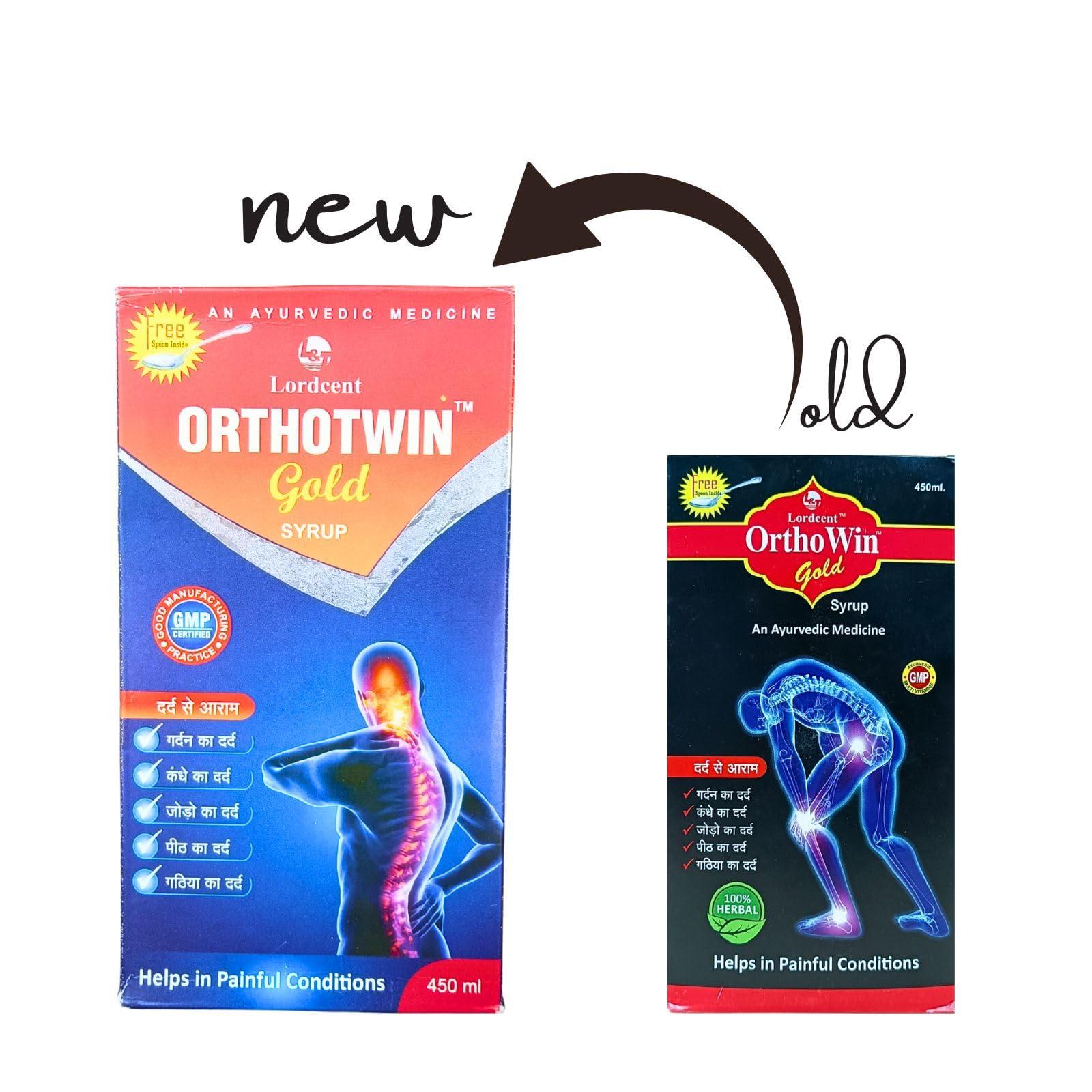 HERBSHD Ayurvedic Ortho Win Gold Syrup | Pain Relief | 450 ml