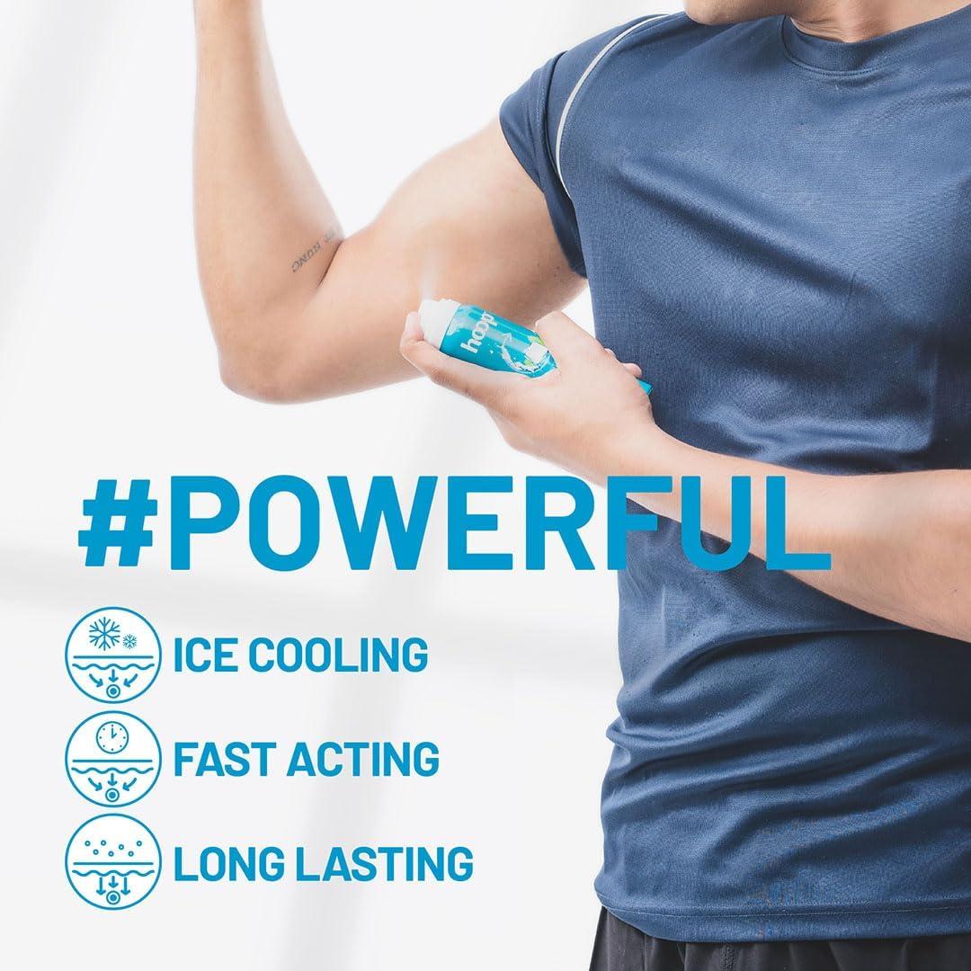 Hoop hoop Pain Relief Spray | Cryotherapy Cooling for Instant Relief from Back Pain, Leg Pain, Lumbar Pain, Knee Pain, Joint Pain, Sports Injuries, Muscle Pain | 80 g