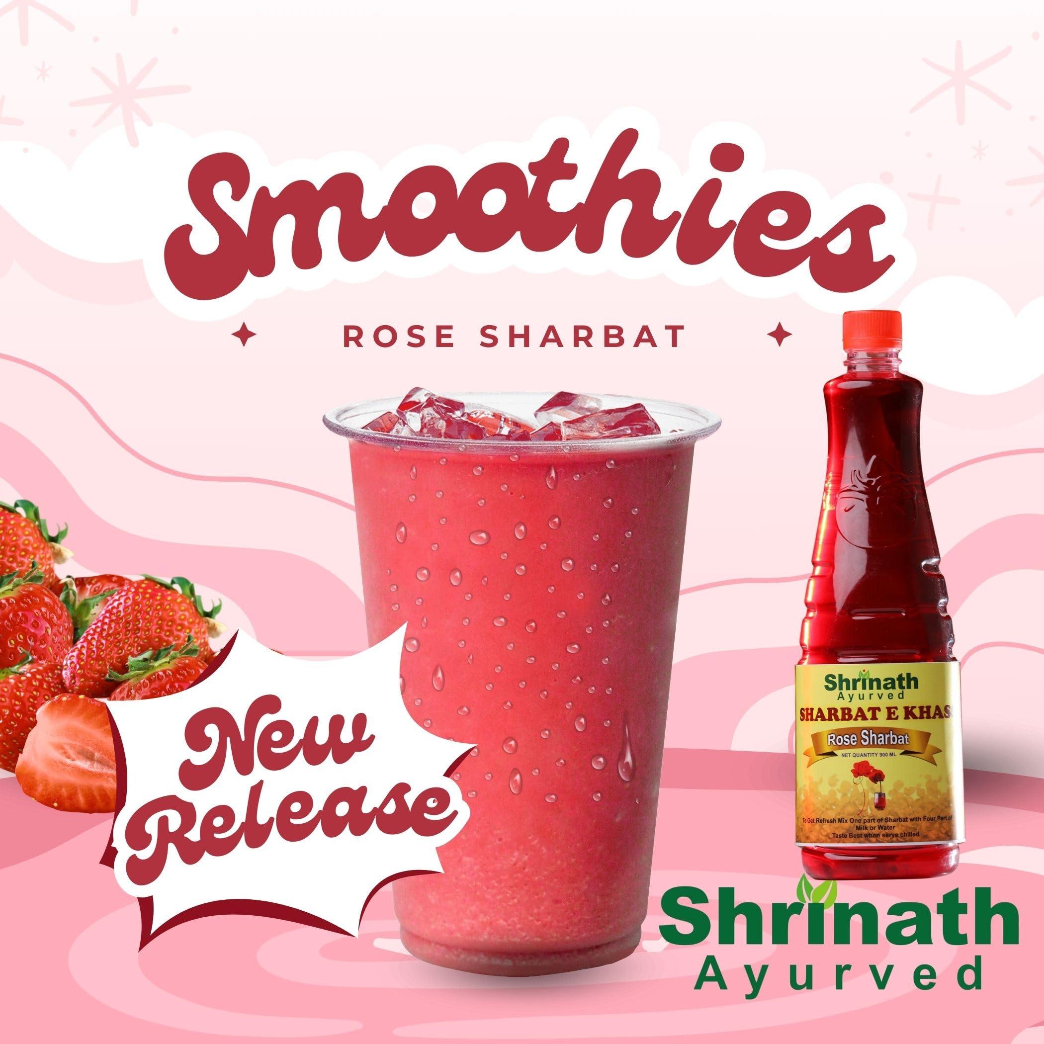 SHRINATH AYURVED Rose Sharbat : A Delicious Rose Sharbat from the house of Shrinath Ayurved 900 ML