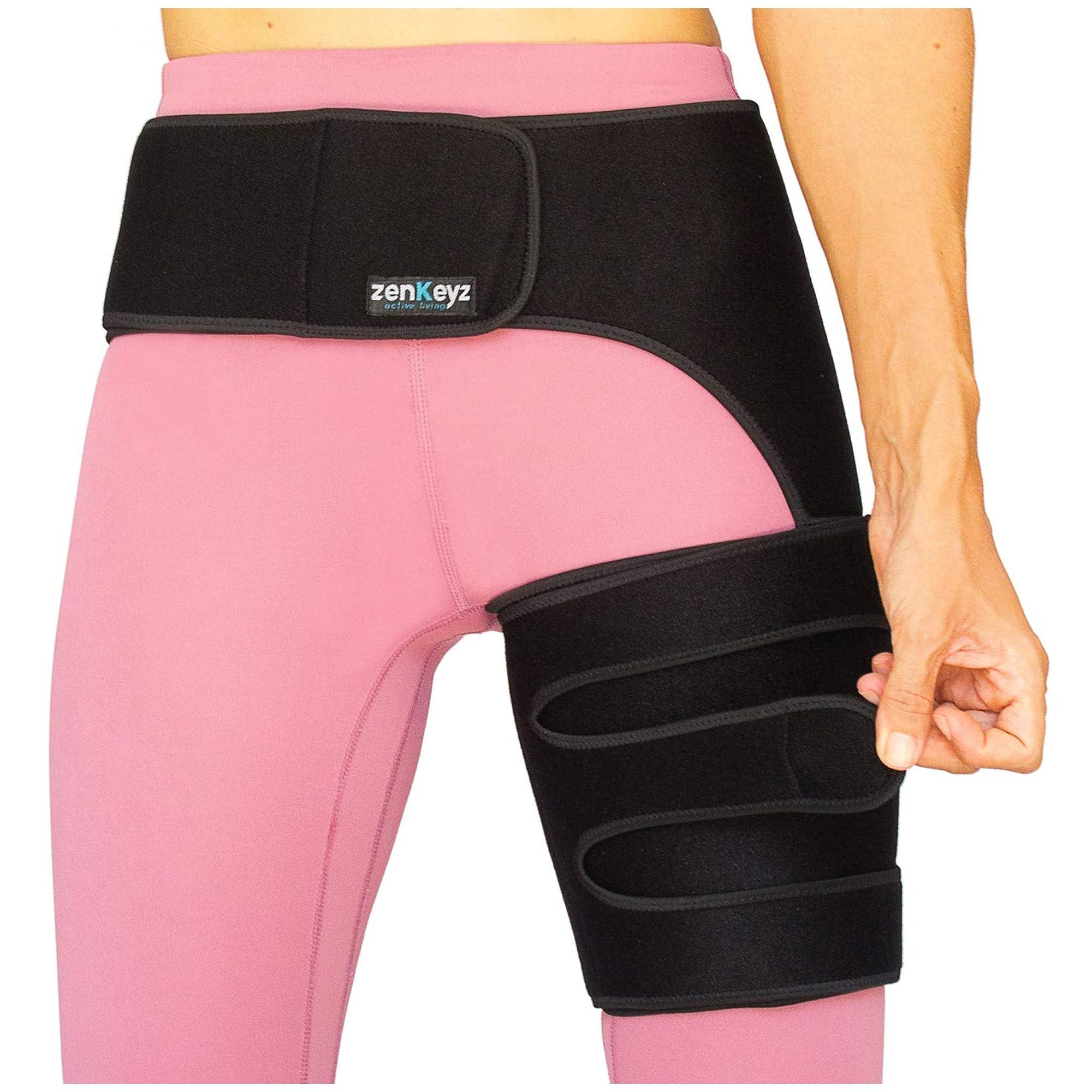 ZENKEYZ Copper Compression Hip Brace Sciatica - Groin Wrap for Pain Relief Thigh Compression Sleeve - Support for Hip Flexor Arthritis for Pulled Muscles-Sciatica Nerve Brace Injury for Men and Women (Left