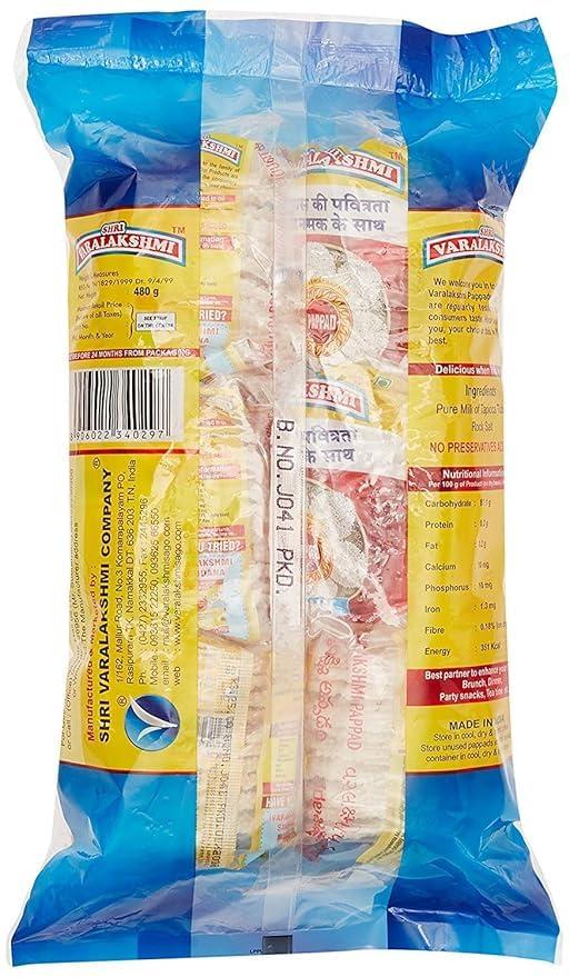 Pink Delight Varalakshmi Sago/Sabudana Papad| Sago Pappad| Pack of 2| 480 Gm Each
