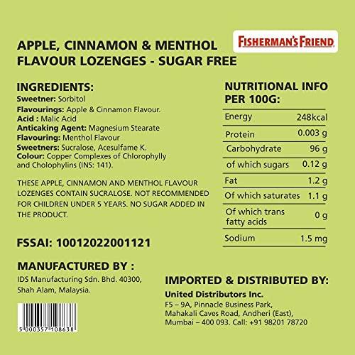 Fisherman's Friend Fisherman's Friend Sugar Free Mouth Freshener - Apple & Cinnamon - Fresh and Fruity Lozenges 25g (Pack of 24)