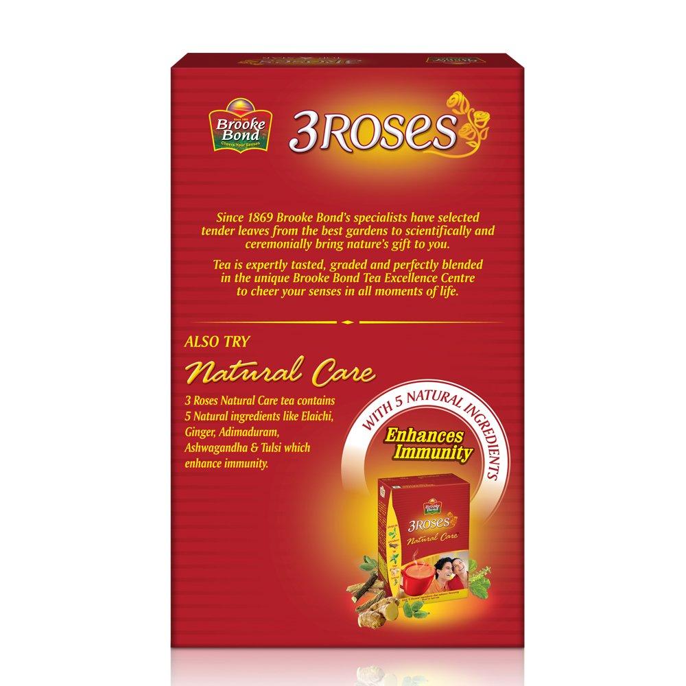 Brooke Bond 3 Roses Dust Tea, 500g Carton & Brooke Bond Red Label Natural Care Tea, with 5 Ayurvedic Ingredients, 500 g
