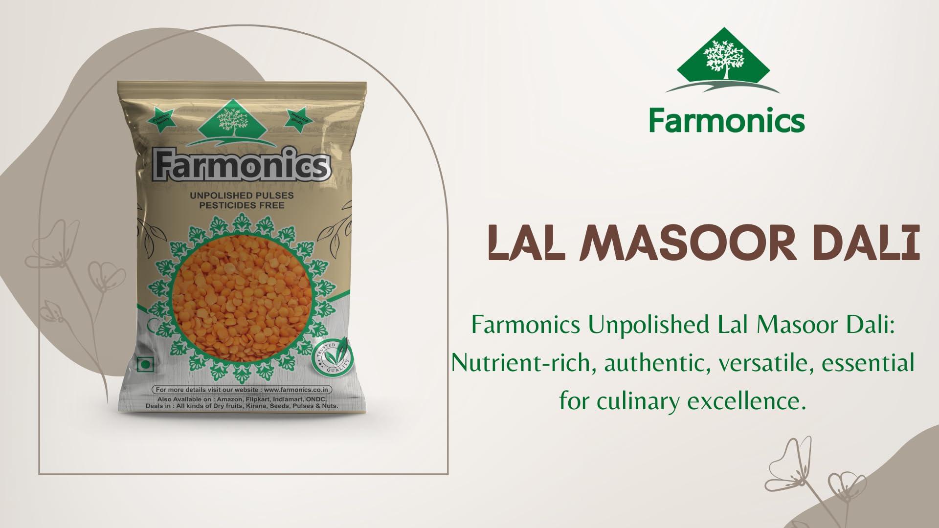 Farmonics Farmonics Unpolished Lal Malka 2kg | Lal Masoor Dali Dal | Red Lentil Gram Dali