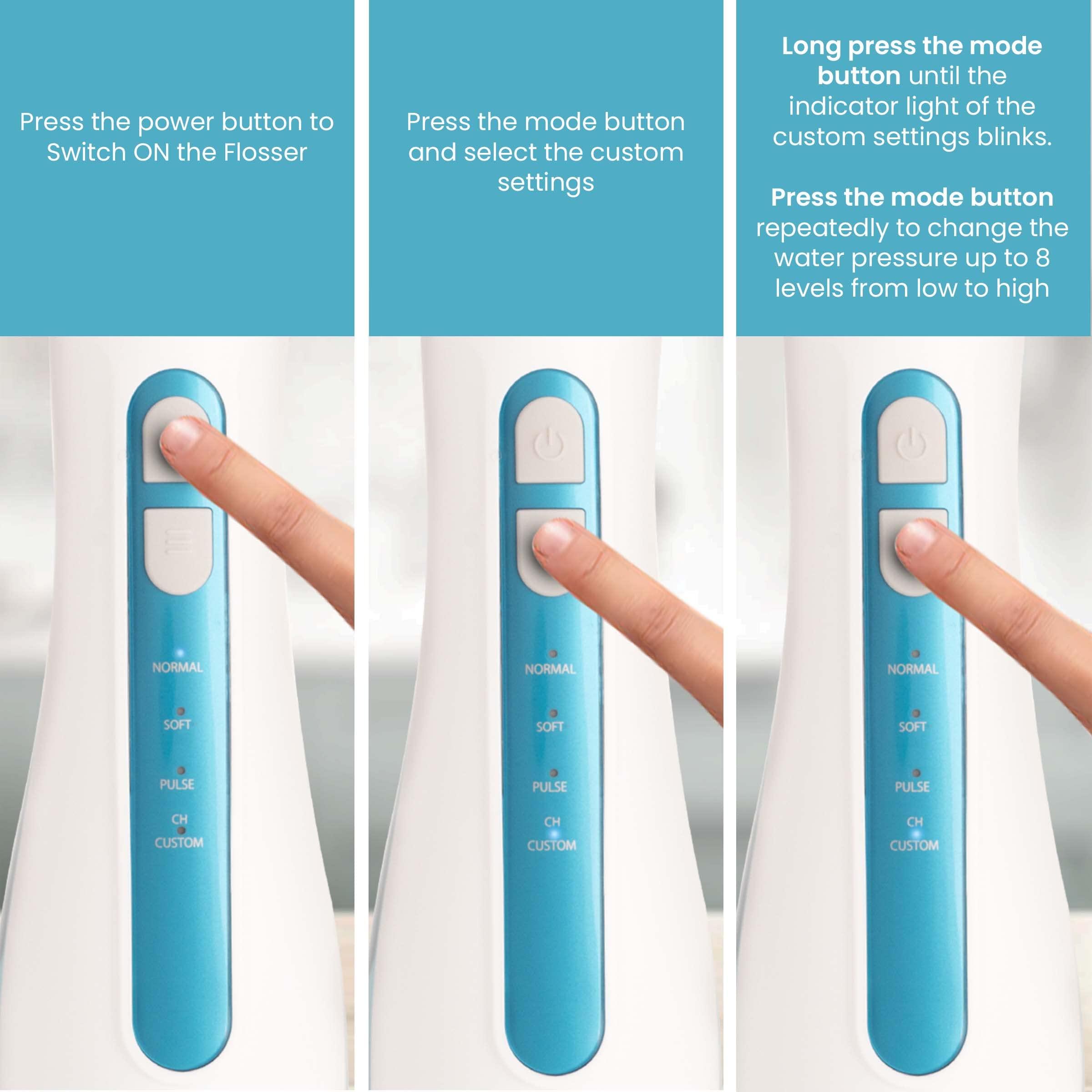 AGARO AGARO Ultra Plus Portable Dental Flosser for teeth, 5 Nozzles, Portable,Cordless & Rechargeable,4 Cleaning Modes,IPX7 Waterproof with 200ml Watertank, Flossing at Home & Travel,Oral Flosser,Oral Irrigator