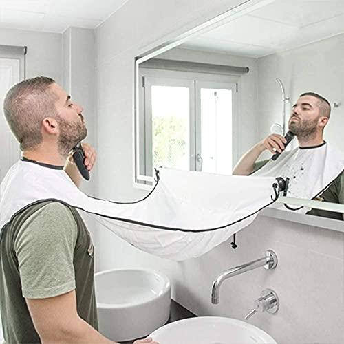 JAMB JAMB Apron Cape Beard Trimming Bib for Men Shaving & Hair Catcher Non-Stick Hair Catcher Grooming Cloth Waterproof with 2 Suction Cups for Mirror