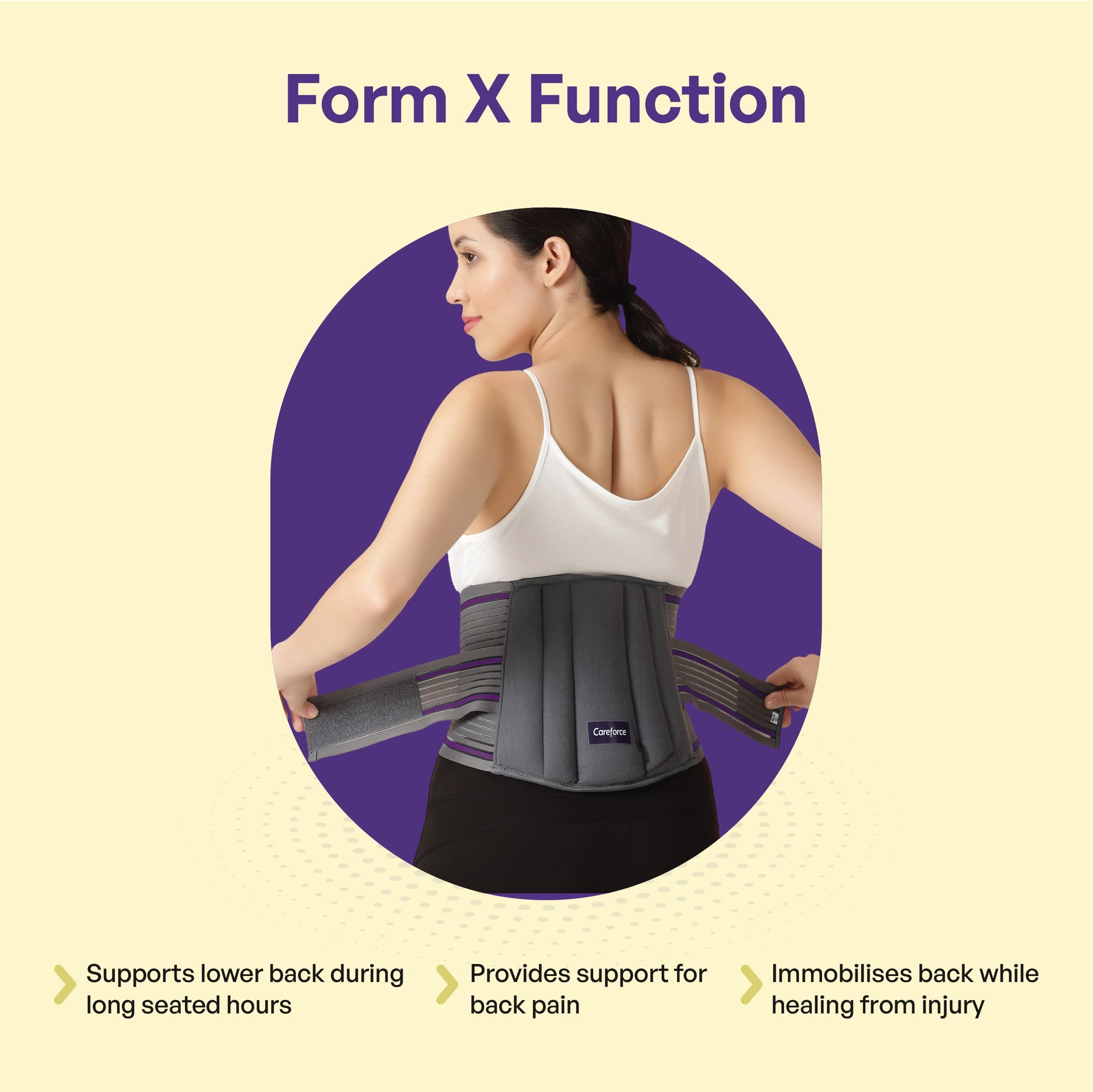 Careforce - The Force Behind Your Health Careforce - The Force Behind Your Health Polyester;Neoprene Lumbar Support Belt Back Belt For Back Pain Relief Ls For Back Pain For Women & Men Lower Back Support With Cushioning-Large(36\"-40\")