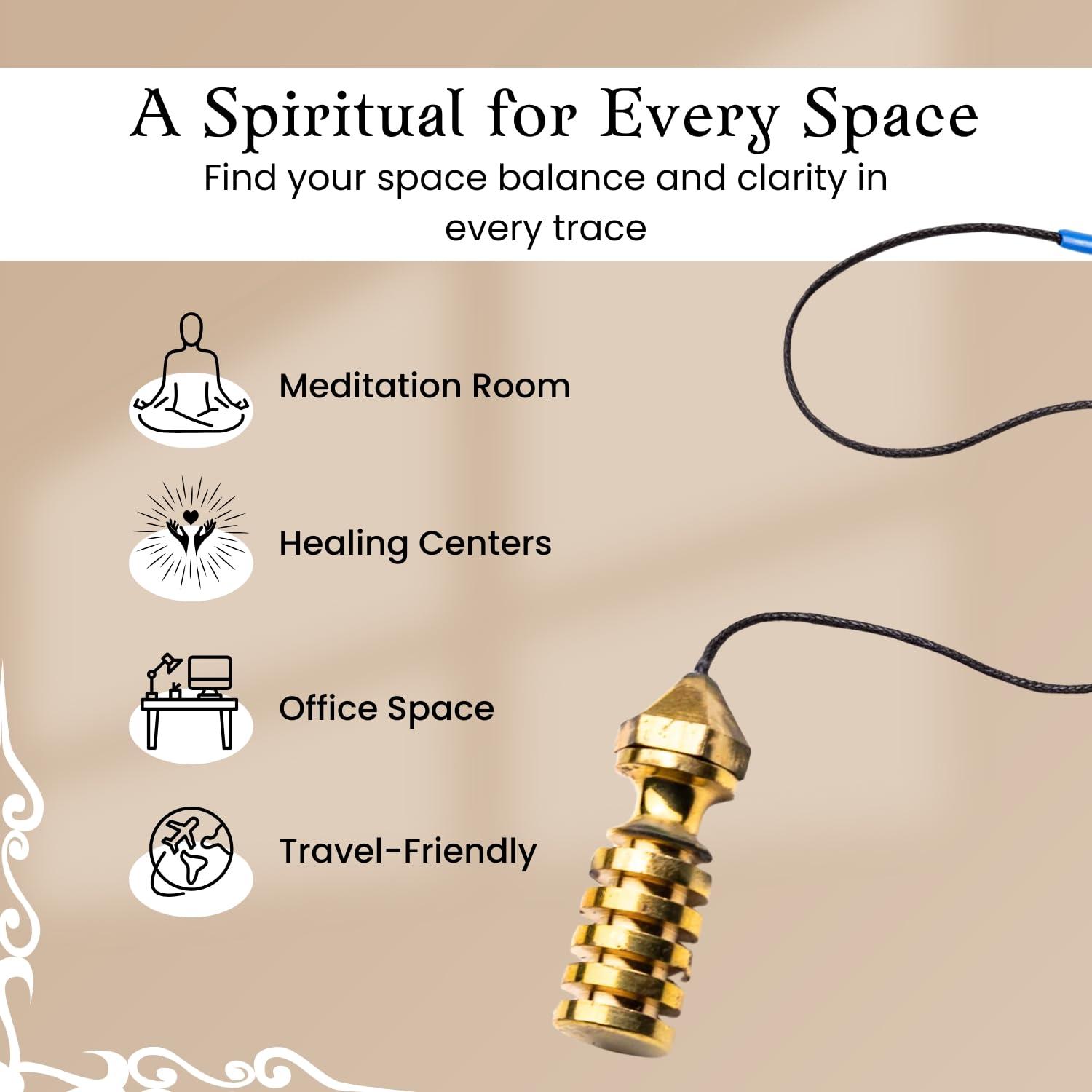 Plus Value Plus Value Brass Premium Metal Dowsing Pendulum for Professional Dowsers Vastu Feng Shui & Reiki Energy Healing Experts (4 Charts & Jute Bag)