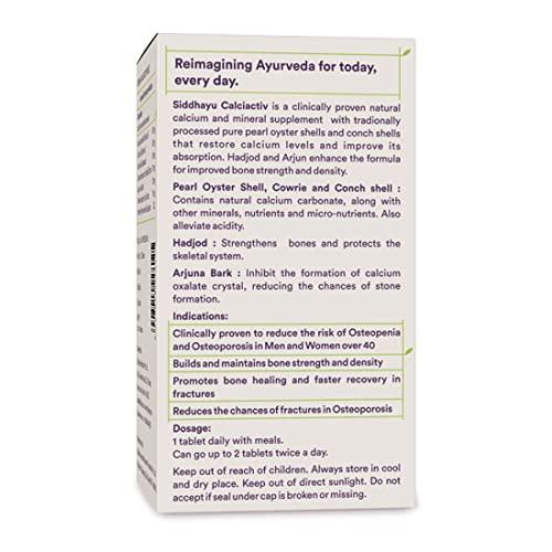 SIDDHAYU Siddhayu Calciactiv | Natural Calcium Supplement For Women | Ayurvedic Calcium Tablets For Men | For Bone Health | Joint Health I 30 Tablets X 1