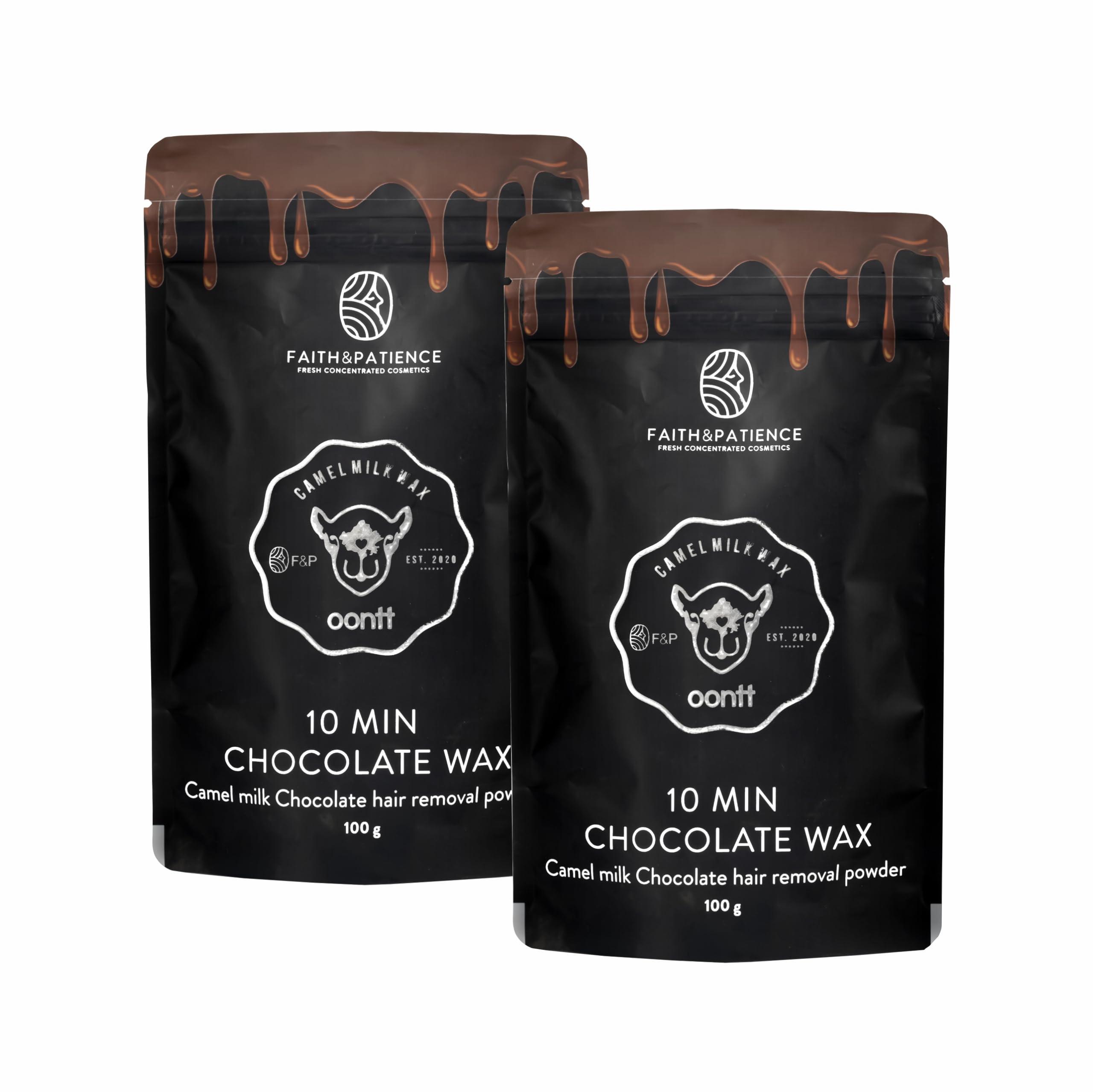 FAITH & PATIENCE FAITH & PATIENCE Chocolate Hair Removal Powder - 10 Min Full Body Wax, Unisex adult, Pack of 2