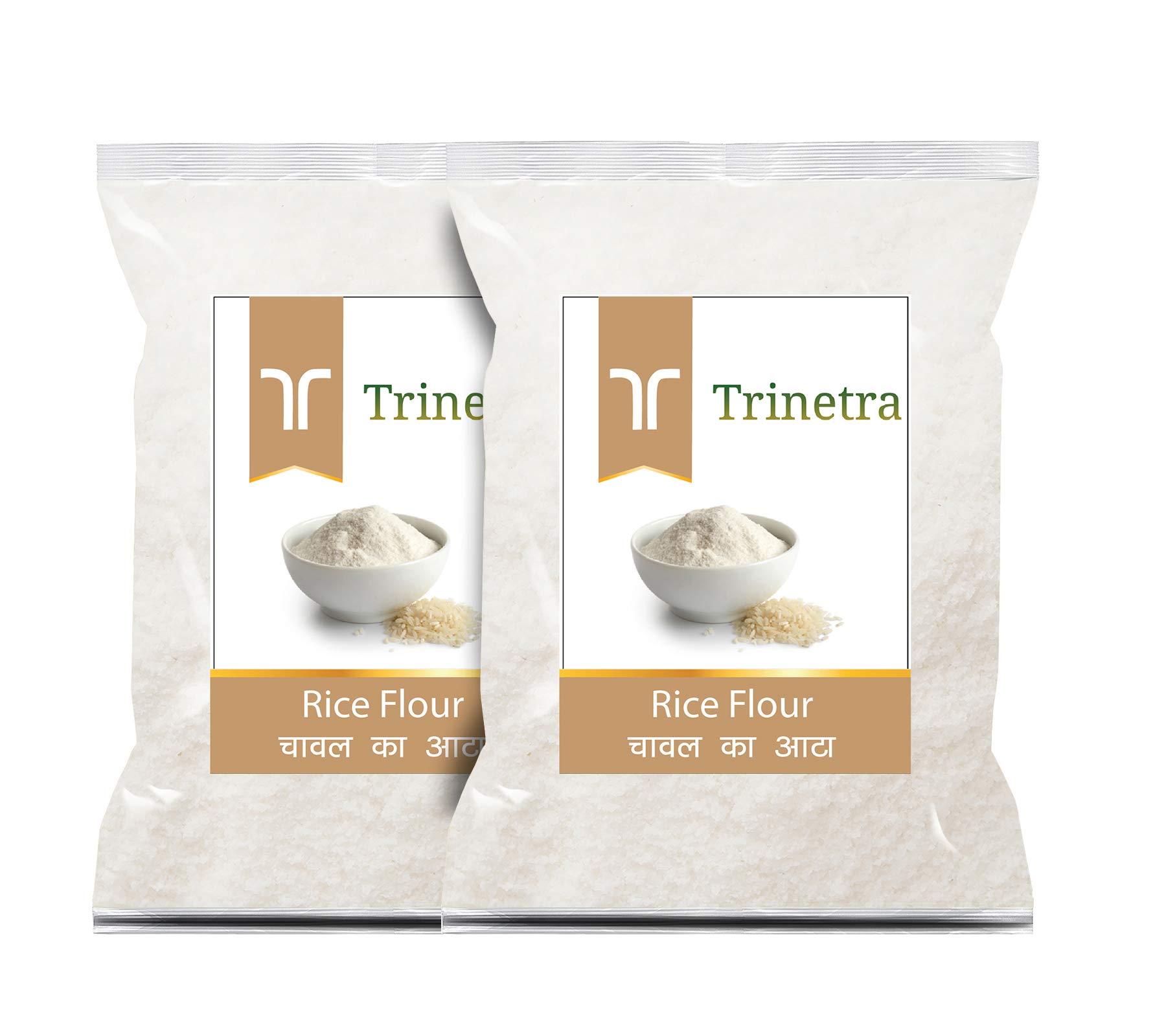 Trinetra Trinetra Rice Flour (Chawal Atta)| 500Gm Each (Pack Of 2)| COMBO OFFER| With High Fibre| Gluten Free, Dairy Free, Nut Free| For Cooking & Baking| Wheat Substitute