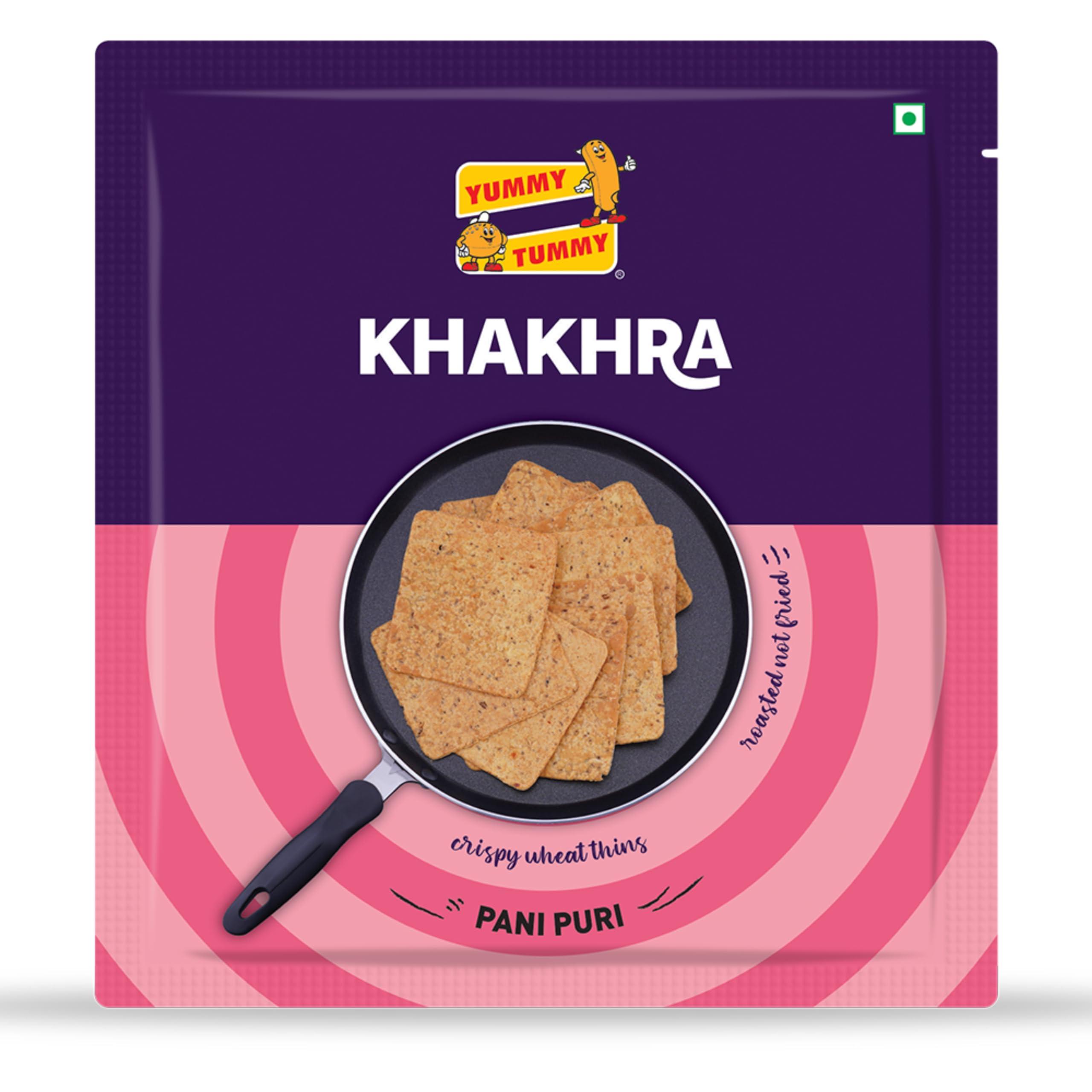 Yummy Tummy 18 Exotic Flavour Mini Square Khakhra | 2 Flavour each of Pizza, Manchurian, Pani Puri, Pav Bhaji, Dahi Methi, Chilli Garlic, Jeera, Methi, Masala | 18 x 45 grams = 720 grams