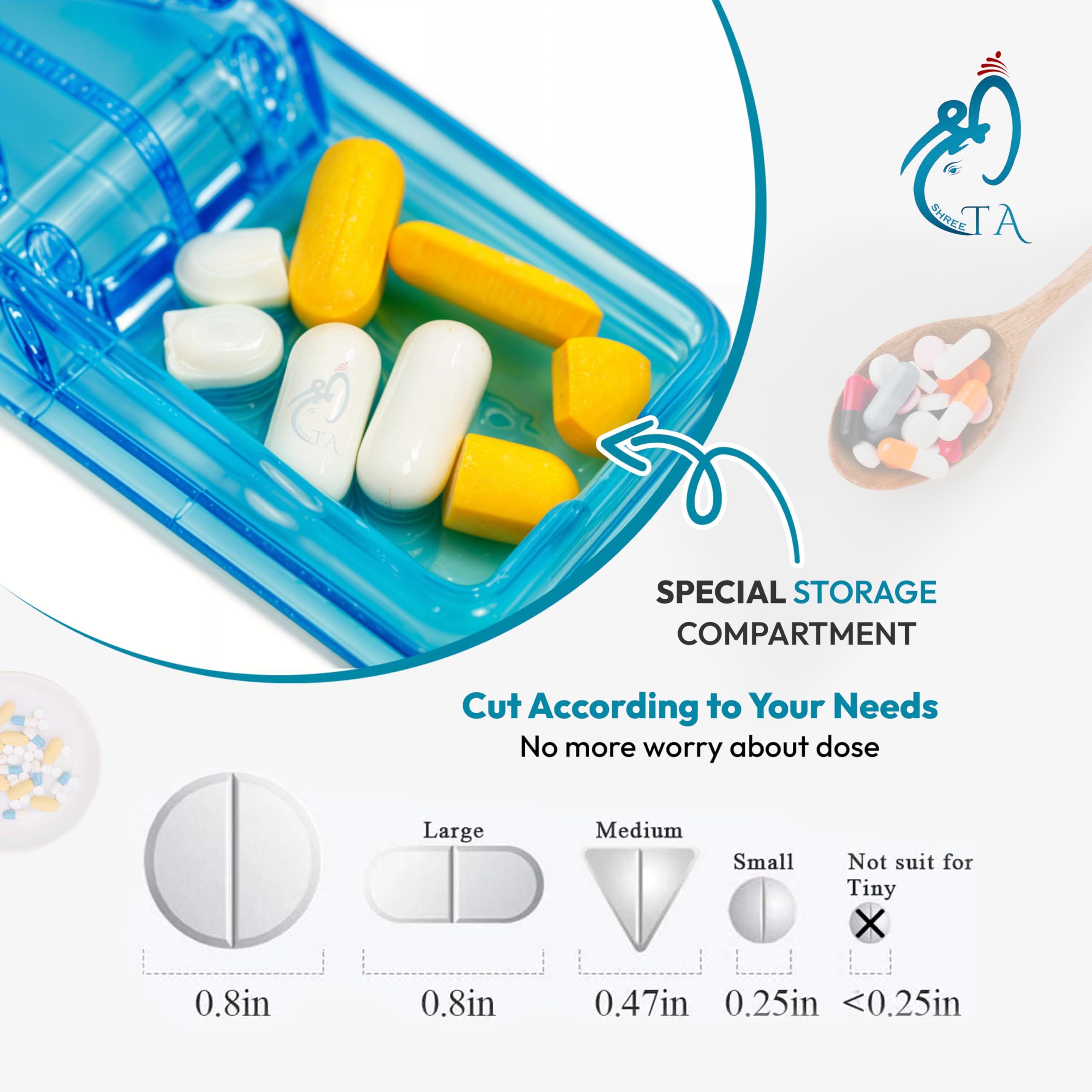 SHREETA SHREETA 2 PCS Pill Cutter and Splitter for Small Pills and Large Pills in Half with Stainless Steel Blade Easy Cut Pills Tablet Vitamin and Big Medicine