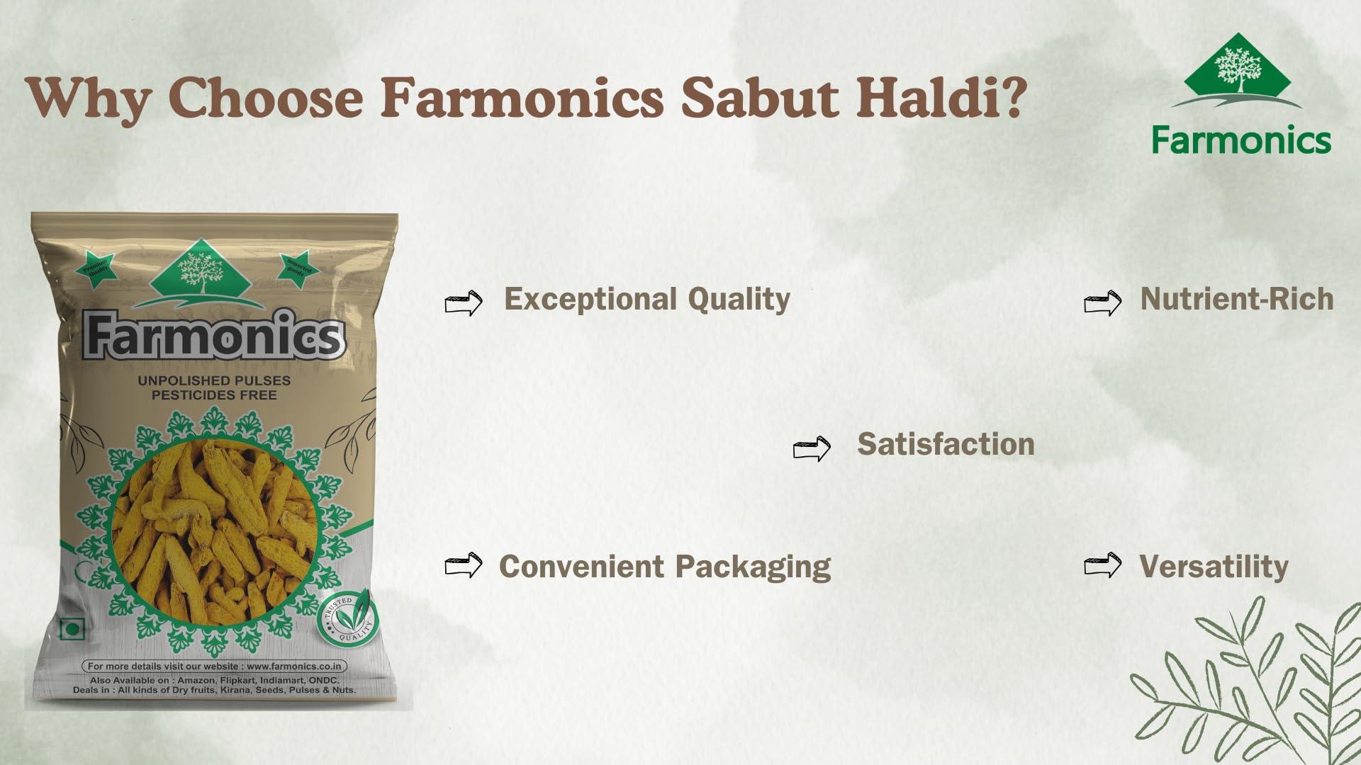 Farmonics Farmonics Turmeric Whole - 1Kg | Sabut Haldi | Premium Haldi Whole | Whole Dry Turmeric | Turmeric Sticks | Haldi Kadi