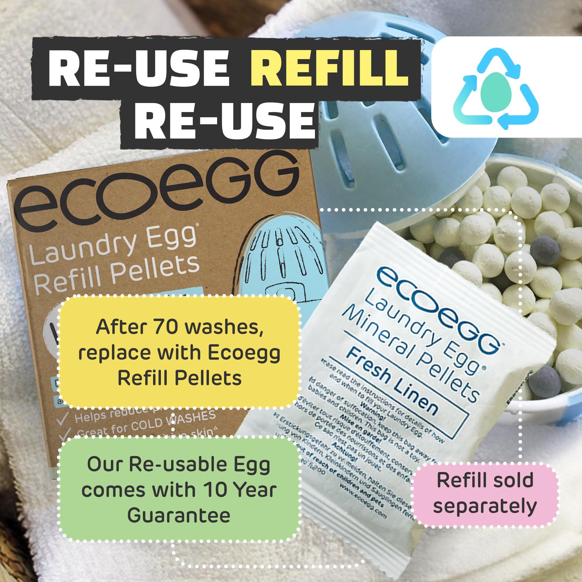 Ecoegg Ecoegg Laundry Egg | Detergent & Fabric Conditioner Replacement | Non bio, no enzymes, phosphates, bleach (Fresh Linen)