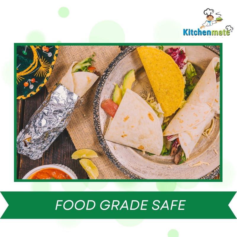 Kitchenmate Kitchenmate 9 m Aluminium Foil for Food Packing, Wrapping, Baking, Storing and Serving, Keeps Food Safe & Flavourful, Microwace Safe Foil Paper for Food Wrap Non Toxic-(Pack of 3)