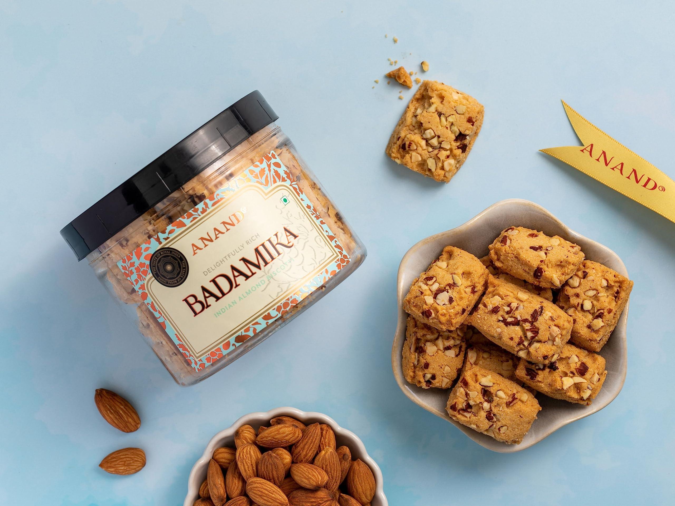 ANAND Anand Indian Biscotti Classic Flavour Pure Butter Biscotti Cookies, Baked, Crunchy & Tasty Gourmet Snacks 225g (Almond, Pack of 1 (225 gm))