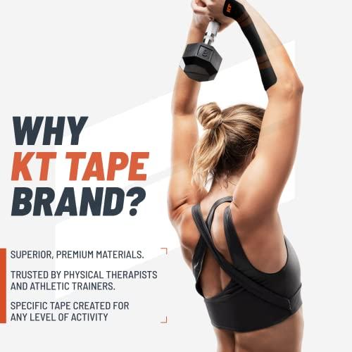 KT TAPE KT Tape Pro Synthetic Elastic Kinesiology 20 Pre-Cut 10-inch Strips Therapeutic Tape, Jet Black