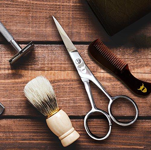 Striking Viking Beard & Mustache Scissors from Striking Viking - Steel Scissors for Beards and Mustaches. Includes Synthetic Leather Case for Travel and Storage