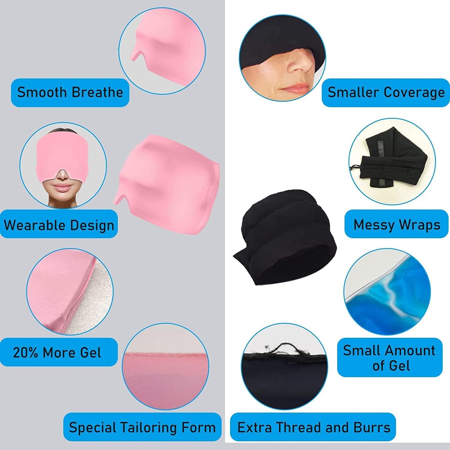 Krupasadhya Krupasadhya Headache Relief Hat & Migraine Cap Cold Compress,Migraine Ice Head Wrap,Migraine Relief Cap for Headache Eyes Mask for Puffy Eyes(multi color - migraine relief cap)