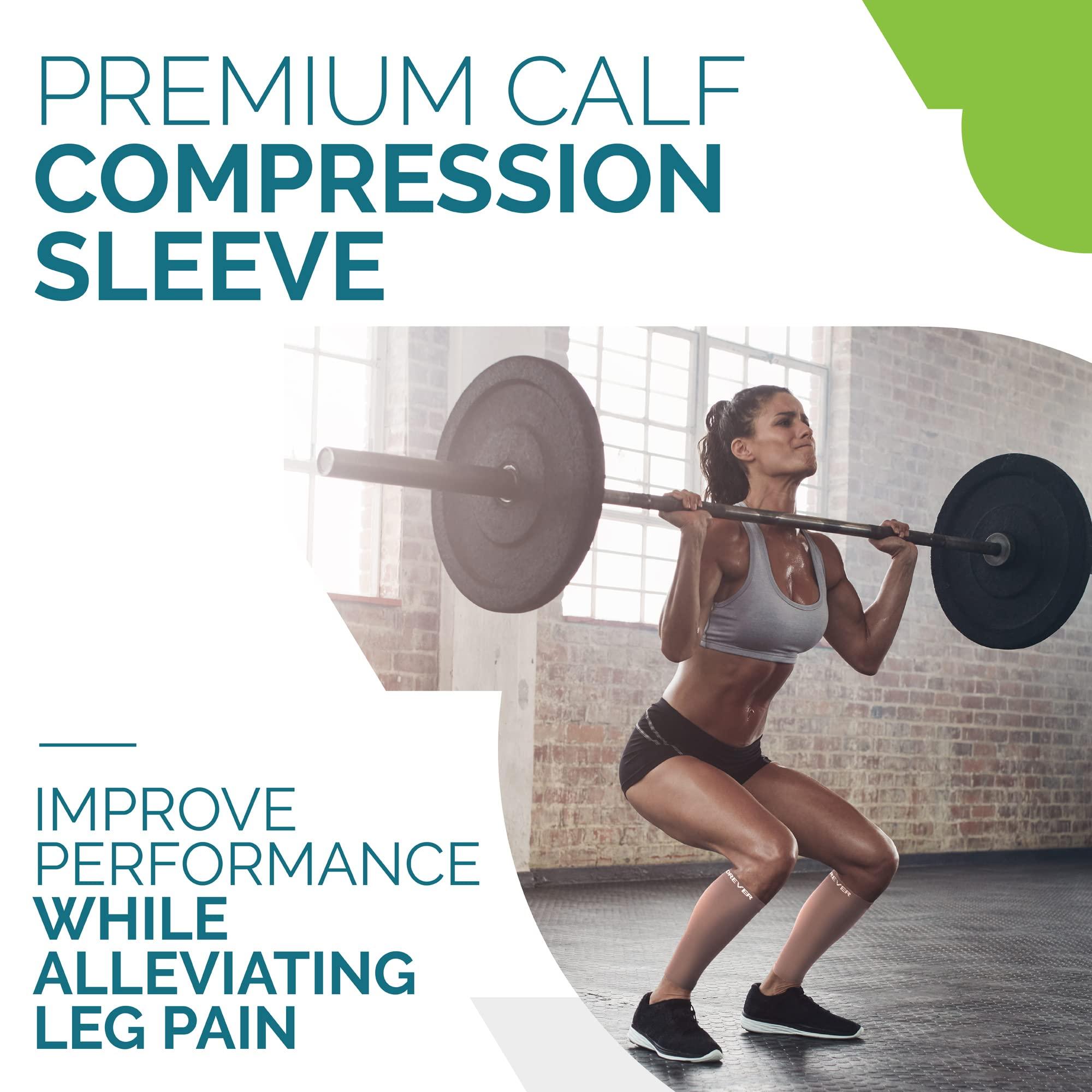 Run Forever Run Forever Calf Compression Sleeves for Men and Women - Leg Compression Sleeve - Footless Compression Socks for runners, Nude, X-Large