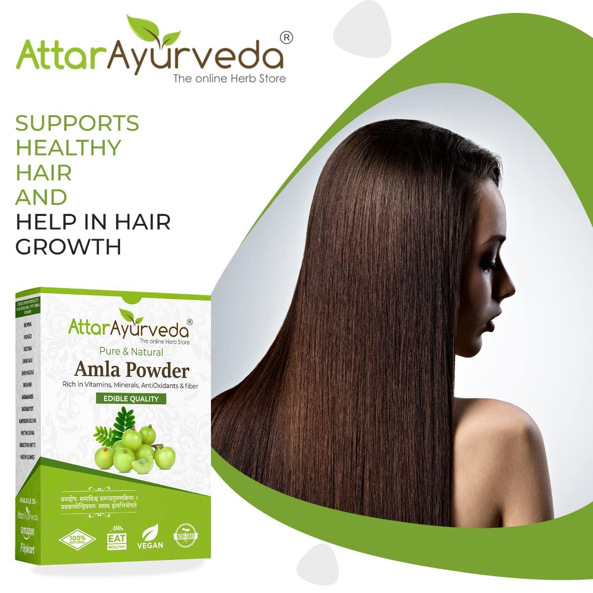 ATTAR AYURVEDA Attar Ayurveda Pure Amla Powder For Hair Growth (250 grams) | Ideal for Hair, Eating, Drinking & Skin